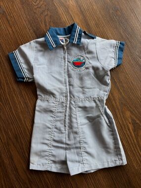 Carter's Light Blue & Navy Sailor Romper